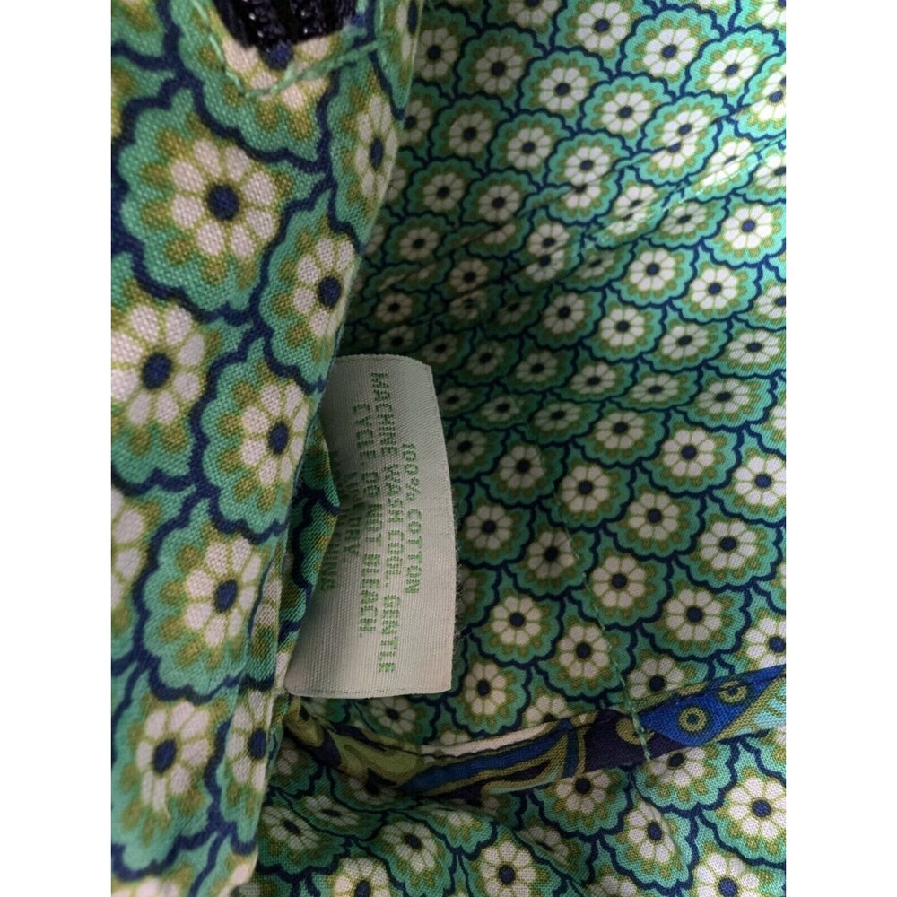 Vera Bradley Rhythm & Blues Shoulder Bag Purse Blue Green Paisley Silver Chain - Picture 10 of 14